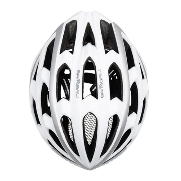 Babaali LED cykelhjelm XL hvid/sølv