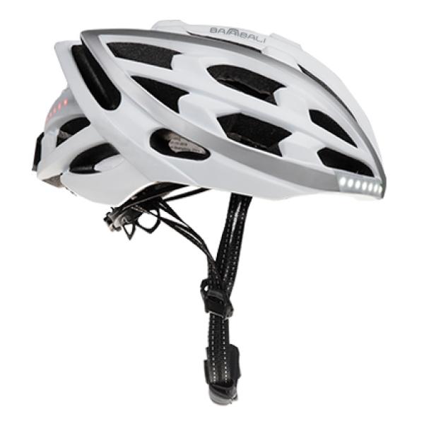 Babaali LED cykelhjelm XL hvid/sølv