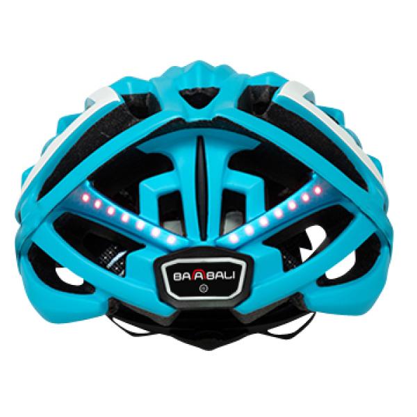 Babaali LED cykelhjelm M blå/hvid