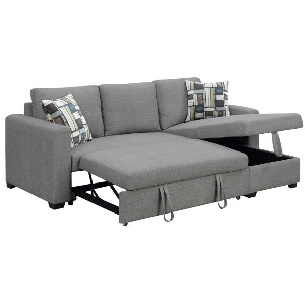 Austin sovesofa med chaiselong grå