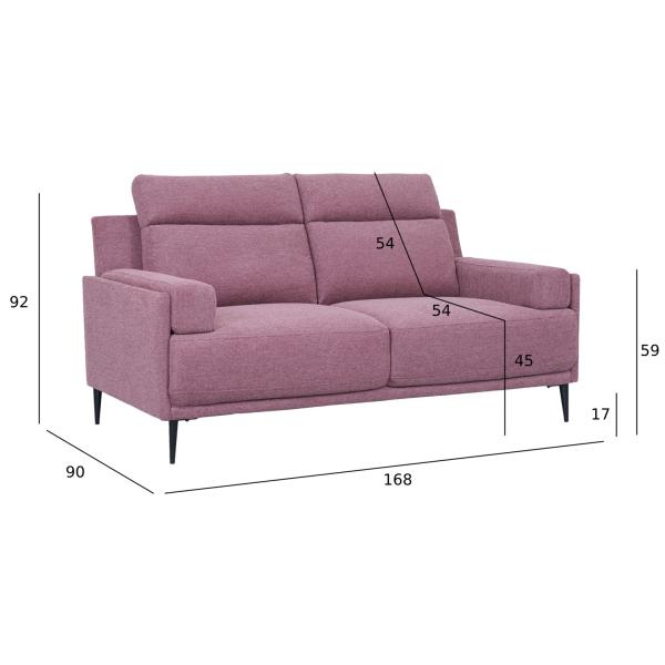 Amsterdam 2 pers. stof rosa