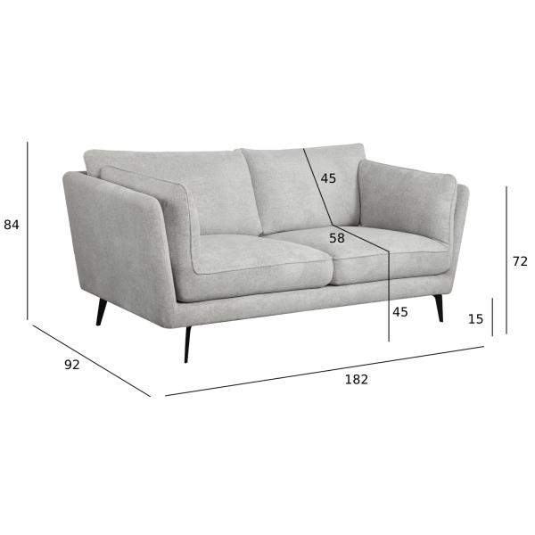 Bari 1+2+3 stof lysegrå